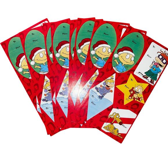 Vintage 90 RUGRATS GIFT TAGS Peel ‘n Stick Christmas Holiday Sticker nickelodeon - Picture 1 of 4